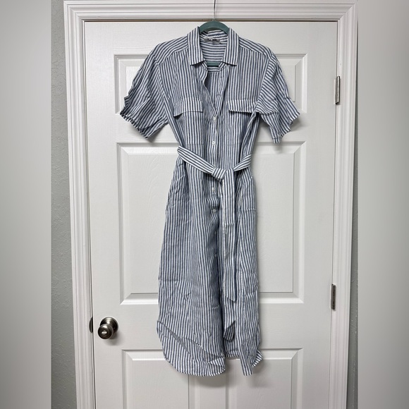 Frame Denim Dresses & Skirts - Frame Button Down Linen Short sleeve Shirtdress | Medium